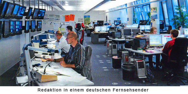 Redaktion in eiem deutschen Fersehsender